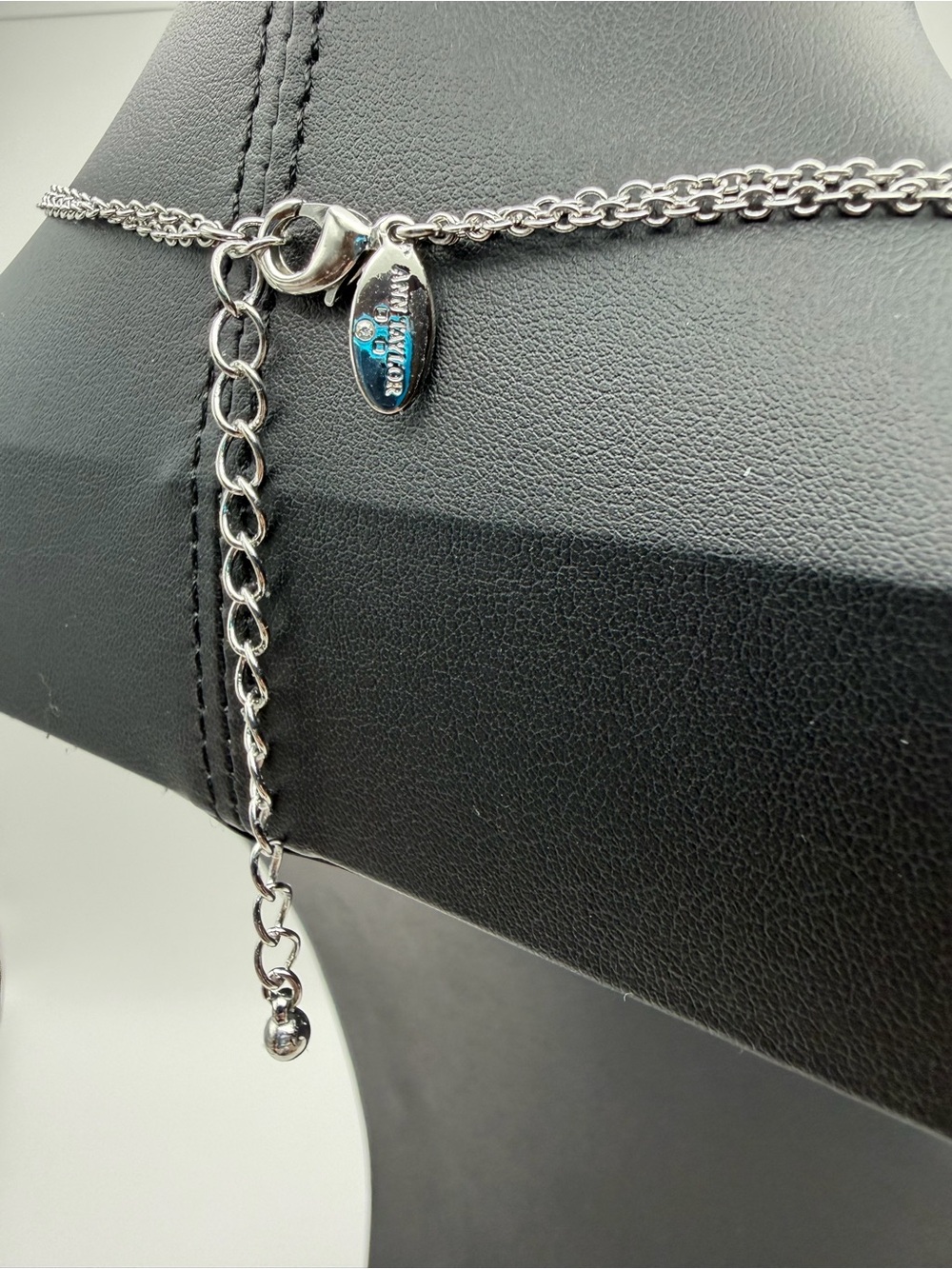 Anne Taylor Silver tone Multi-Chain Geometric Necklace 40 inches - Picture 8 of 9
